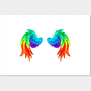 Bright rainbow wings Posters and Art